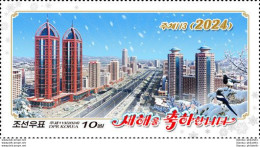 Delcampe - Korea 2024 -1 New Year Juche 113 (2024)Hwasong Street - Corée (...-1945)