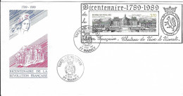 Delcampe - Enveloppe FRANCE Etiquette Porte Timbre N° 2587 Y & T Bicentenaire 1789-1989 - Covers & Documents