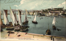 Delcampe - CPA Cannes Le Port Et Le Mont Chevalier Vue Prise Du Casino Municipal Bateaux - Cannes