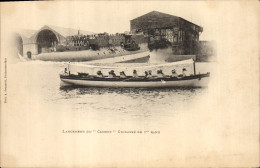 Delcampe - CPA Bateau De Guerre Lancement Du Carnot Cuirasse De 1er Rang - Krieg