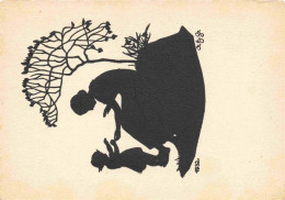 Delcampe - Scherenschnitt-AK Schattenbildkarte Shadowbolt Mutterglueck A.Hartmann Zeller - Scherenschnitt - Silhouette