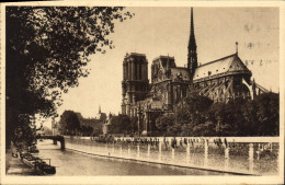 Delcampe - CPA Paris En Flanant Notre Dame Et Le Square De L'Archeveche - Notre Dame Von Paris