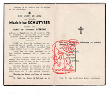 Delcampe - DP Madeleine Schutyser / Geeroms 18j. ° Appelterre Ninove 1928 † Aalst 1947 / Fam. Goeyers Pieters - Santini
