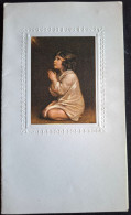 Delcampe - Potrait D'un Enfant En Prière Sur Tissu - Carte Double - Sonstige & Ohne Zuordnung
