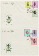 Delcampe - 1411-1416 Insekten: Nützliche Käfer 1968, Satz Auf FDC 1 Und FDC 2 - Cartas & Documentos