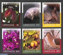 Delcampe - Grenada 2018 Definitives, Flora & Fauna 6v, Mint NH, Nature - Animals (others & Mixed) - Birds - Flowers & Plants - Se.. - Autres & Non Classés