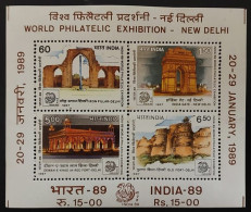 Delcampe - 1987	WORL PHILATELIC EXHIBITION NEW DELHI - Blocks & Kleinbögen