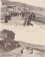 Delcampe - MENTON LA PROMENADE DU MIDI + LES ROCHERS ROUGES + CAP MARTIN + MENTON A CANNES 5 CPA - Menton