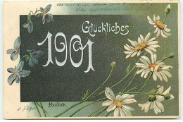 Delcampe - Carte Gaufrée - Nouvel An - Mailick - Glückliches 1901 - Marguerites - Neujahr