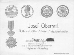 Delcampe - Italie, VIPITENO, Sterzing, Josef Oberretl, Gold & Silber-Arbeiter, Antiquitätenhändler, Numismatique, Médaille (2 Scans - Vipiteno