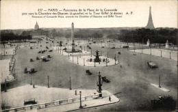 Delcampe - CPA Paris Panorama De La Place De La Concorde Tour Eiffel - Paris (01)