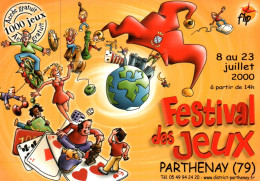 Delcampe - CPM - PARTHENAY - Festival Des JEUX (Jeu De Cartes) - Juillet 2000 ... Edition Pub - Parthenay