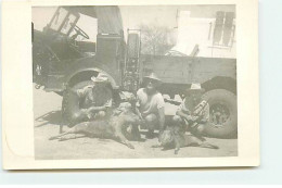 Delcampe - Carte Photo - Zinder - Chasseurs Avec Leurs Gibiers - Jagd