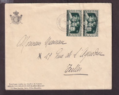Delcampe - DDKK 232 -Timbres à Surtaxe - Enveloppe TP 404 BRUXELLES 1935 Vers IXELLES - COB 2 X 10 EUR S/lettre - Briefe U. Dokumente