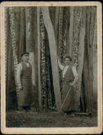 Delcampe - Kabinett Photo Forstwirtschaft, Holz, Zwei Männer, Säge - Sonstige & Ohne Zuordnung