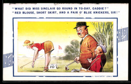 Delcampe - AK Dame In Kurzem Rock Auf Dem Golf-Platz - Golf