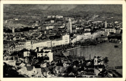 Delcampe - CPA Split Kroatien, Vogelschau Auf Den Ort, Hafenpartie - Kroatien