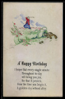 Delcampe - AK Junge Frau Beim Golfspielen, Tasche Mit Golfschlägern - Golf