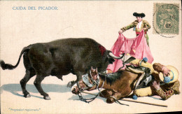 Delcampe - CPA Corrida Course De Taureaux Caida Del Picador - Stierkampf
