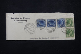 Delcampe - LUXEMBOURG - Fragment D'enveloppe De La Légation De France En 1935, Affranchissement Avec Surchargés - L 81759 - Lettres & Documents