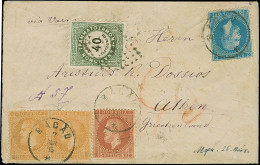 Delcampe - 1872, Paris Print 10 B. Blue, 15 B. Deep Brown And 25 B. Yellowish Bistre (2), Tied To Envelope From "BACAU 7 JUN 75", E - Sonstige & Ohne Zuordnung