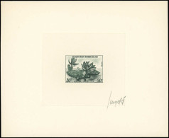 Delcampe - LAOS Epreuves 264, épreuve D'artiste En Vert-noir, Signée Jumelet: Lotus. - Laos