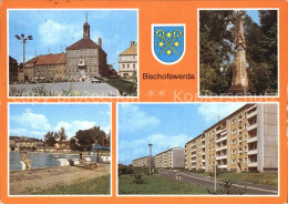 Delcampe - Bischofswerda Rathaus Postmeilensaeule Freibad Neubaugebiet - Bischofswerda