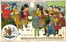 Delcampe - Chanson CPA God Save The King, Reklame, Chocolat Lombart - Werbepostkarten