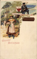 Delcampe - Lithographie Comte De Nice, Reklame, Chocolat Suchard - Werbepostkarten