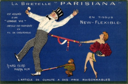 Delcampe - CPA La Bretelle Parisiana, Tissus New Flexible, Etablissements Standard, Saint Etienne - Werbepostkarten