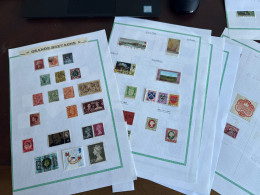 Delcampe - Lot 121 , 7 Pages GRANDE BRETAGNE ROYAUME UNI ANGLETERRE - Collections (en Albums)