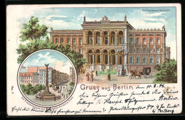 Delcampe - Lithographie Berlin, Friedenssäule, Belle-Alliance-Platz, Potsdamer Bahnhof - Tiergarten