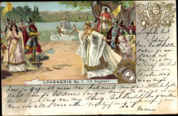 Delcampe - Artiste Lithographie Lohengrin, No. 1, Szene, Schwanenritter, B & Co. - Märchen, Sagen & Legenden