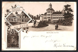 Delcampe - Lithographie Eutin, Schloss Eutin, Denkmal Carl Maria Von Weber, Voss Haus - Eutin