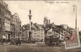 Delcampe - CPA Warszawa Warschau Polen, Plac Zamkowy, Schlossplatz, Straßenbahn - Polen