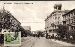 Delcampe - CPA Warszawa Warschau Polen, Krakowskie Przedmiescie, Straßenansicht, Straßenbahn - Polen