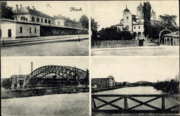 Delcampe - CPA Niš Nisch Serbien, Gesamtansicht, Brücke, Bahnhof - Serbien