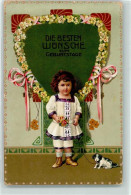 Delcampe - 39197296 - Kind Hund Blumen - Geburtstag