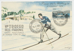 Delcampe - Card / Postmark Italy 1954 Cross Country Skiing - National Championships - Winter (Varia)