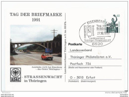 Delcampe - 167 - 41 - Entier Postal D'Allemagne "Journée Du Timbre 1991" Illustration Pont - Avec Oblit Spéciale De Eisenberg - Brücken