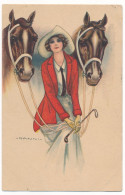 Delcampe - 2m.961   NANNI G. - Donnina Con Cavalli - Woman With Horses - 1920 - Nanni