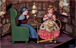 Delcampe - Artiste CPA Boriss, Margret, Dornröschen, Spinnrad, Prinzessin, Märchen, Gebrüder Grimm, Amag 0345 - Märchen, Sagen & Legenden