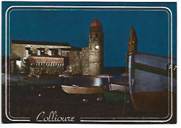 Delcampe - VUE NOCTURNE DU PORT ET DE L`EGLISE SAINT-VINCENT.- COLLIOURE / FRANCIA - Collioure