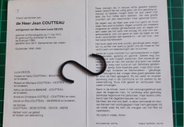 Delcampe - D.P. - Devotie - Oudstrijder 40-45 - Jean Coutteau ( Lucie Devos ) - Ramskapelle 1914 - Veurne 1992 - Avvisi Di Necrologio