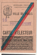 Delcampe - Fixe Carte D'électeur Paris Porte Dauphine Année 1929 - Autres & Non Classés