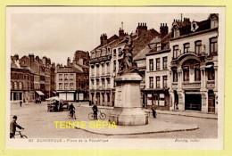 Delcampe - 59 NORD / DUNKERQUE / PLACE DE LA RÉPUBLIQUE / CYCLISTES / ANIMÉE - Dunkerque