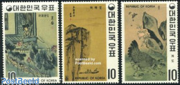 Delcampe - Korea, South 1970 Yi Dynasty Paintings 3v, Mint NH, Nature - Birds - Paintings - Corée Du Sud