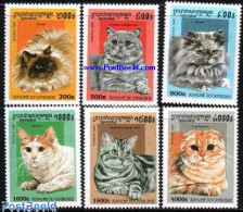 Delcampe - Cambodia 1997 Cats 6v, Mint NH, Nature - Cats - Camboya