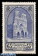 Delcampe - France 1938 Reims Cathedral 1v, Mint NH, Religion - Churches, Temples, Mosques, Synagogues - Neufs