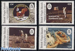 Delcampe - Virgin Islands 1989 Moonlanding 4v, Mint NH, Transport - Space Exploration - British Virgin Islands